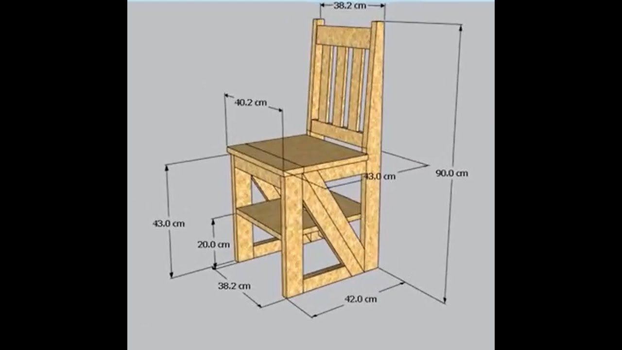 Como hacer una SILLA ESCALERA de madera paso a paso 