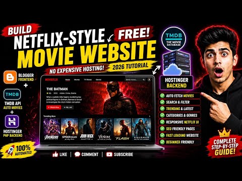 🔥 Build a FREE Netflix-Style Movie Website in 2026 | TMDB API + Blogger + Backend