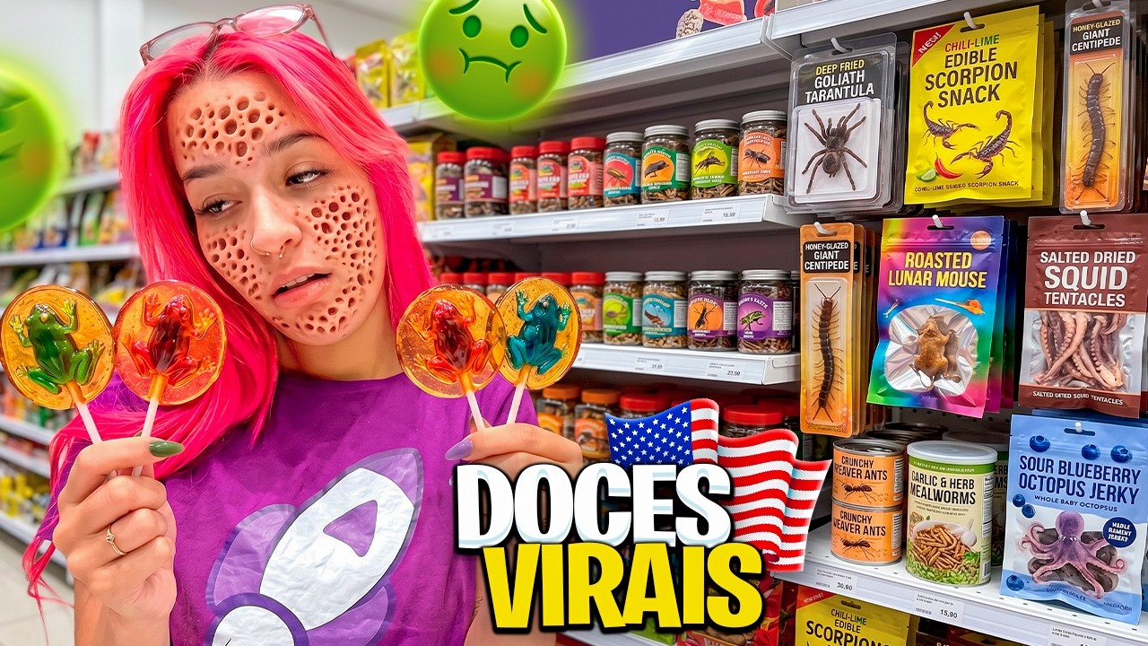 PROVANDO AS BALAS MAIS ESTRANHAS DO ESTADOS UNIDOS *quebra queixo?