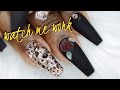 WATCH ME WORK🌹✨🖤: Matte Black with Swarovski Crystals | 3D Acrylic Rose | Full Bling Nails