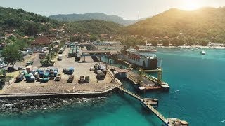 Aerial Drone Flight Above Ocean Harbor | Stock Footage - Videohive