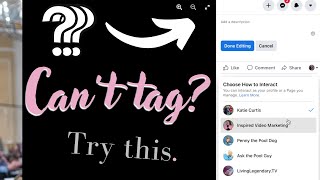 Help! I can't tag friends on my Facebook Business photos!