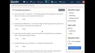 How to use the "Test" feature in Quizlet