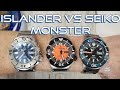Islander Monster #ISL-60 vs Seiko Monster SRP315 and SRPE27