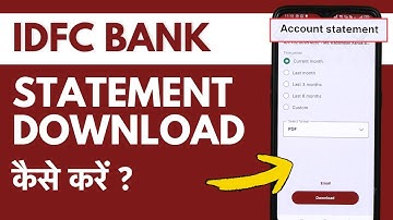 IDFC First Bank Statement Kaise Nikale - IDFC Bank Statement Download