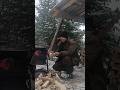 Заяц в казане #рыбалка #fishing #охота #изба #сибирь