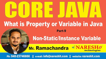 What is Property or Variable in Java Part 9 | Core Java Tutorial | Mr. Ramachandra