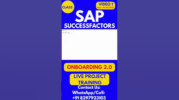 SAP SuccessFactors Onboarding 2 0 Training Online Class 1 7th Oct 2025 #sapsuccessfactorstraining