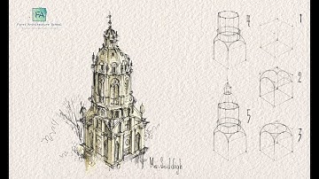 Draw like an Architect - Essential Tips - basic shapes - Complicated Dome - part 8- 2019