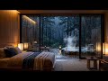 🌧️ Rainy Onsen Retreat | Cozy Japanese Hot Spring Bedroom Ambience for Sleep & Deep Relaxation ♨️🌲