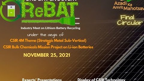 ReBAT- The first-ever technology event in India on Li-ion Batteries
