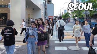 Gangnam Street Walking Tour. Seoul City Korea 4k City Tour