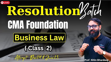Nature of Contract Class 2 | CMA Foundation Law | Dec