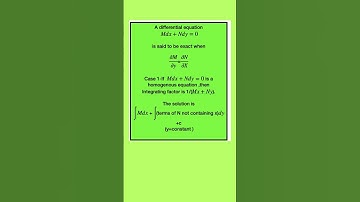 Exact Differential equations#shortsvideo#education#shortsfeed#mathematics#tech#technology