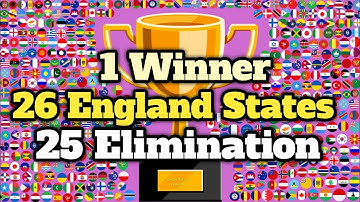 26 England States & 13 Times Elimination Marble Race Tournament in Algodoo / World Marble Race