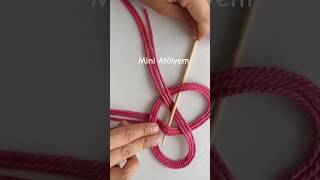 Makrome ip ve çöp şiş çubuğu ile pratik bir fikir 🌸#diy #makrome #macrame #macrametutorial