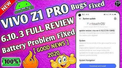 Vivo Z1 Pro New Update Bugs Fixed | 6.10.3 Update Full Review | OTA Update. After Android 10 Update.
