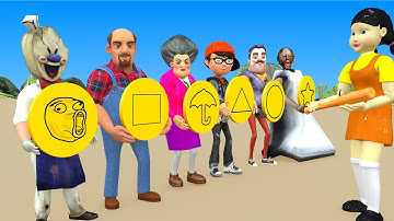 Squid Game (오징어 게임) vs Scary Teacher 3D Trying Honeycomb Candy Shape Challenge