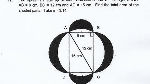 P6 2018 ACS Prelims Q17 - Shaded part Area | Semi-circles Rectangle | PSLE Maths