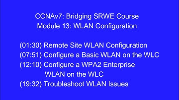 CCNAv7: Bridging SRWE Course | Module 13: WLAN Configuration