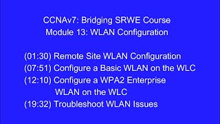 CCNAv7: Bridging SRWE Course | Module 13: WLAN Configuration