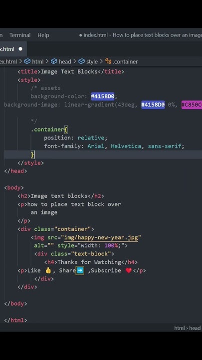 How to place text blocks over an image HTML AND CSS TUTORIAL #html #css ...