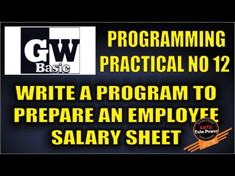 Practical # 12 GW Basic How to prepare Employee Salary Sheet Urdu/Hindi