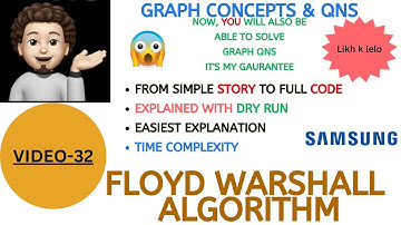Floyd Warshall Algorithm | Full Detail | Samsung | Graph Concepts & Qns - 32 | Explanation + Coding