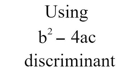 Pre-Calc 11 - 209 - Using the Discriminant