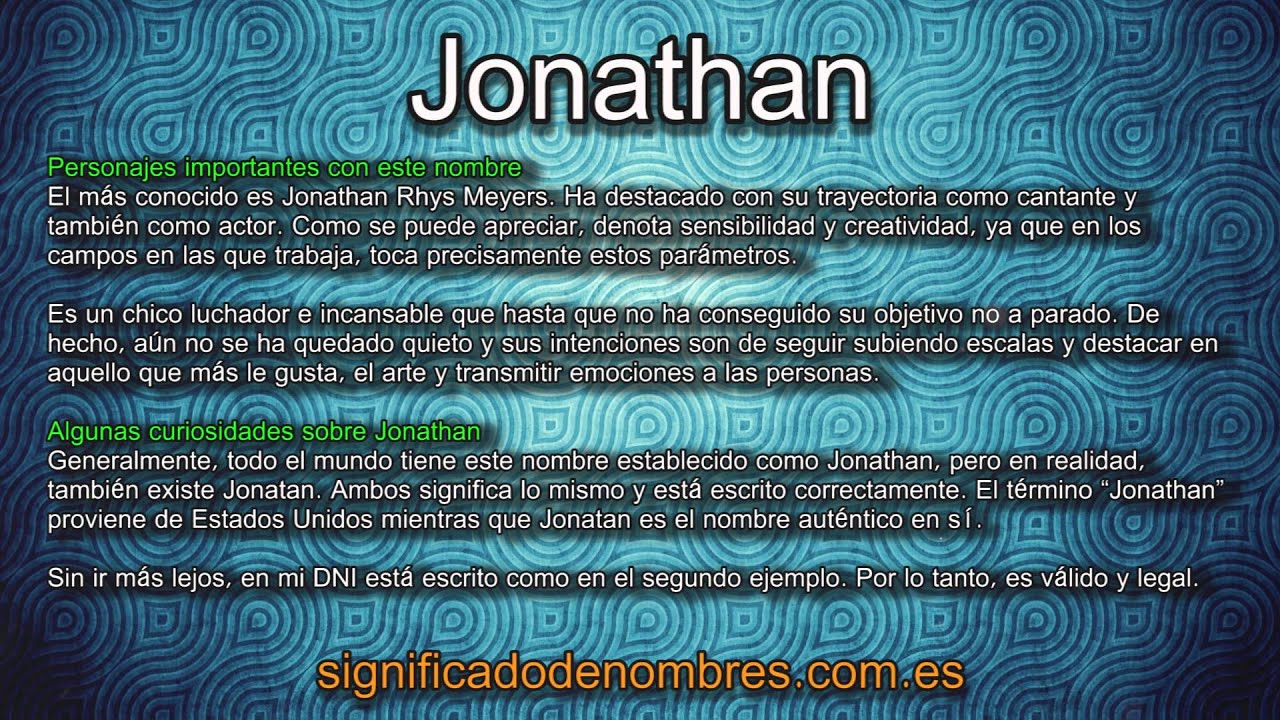 Significado De Jonathan