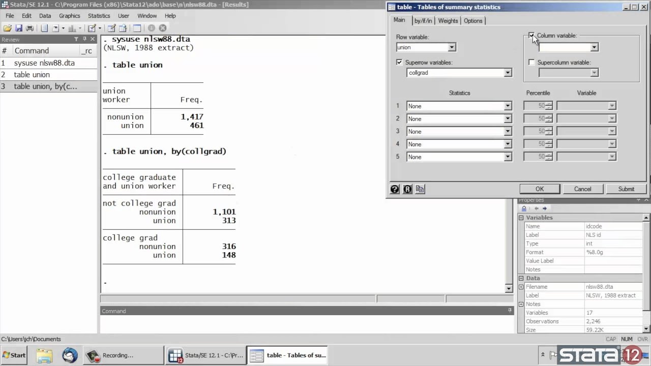 use stata 12 command