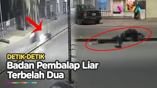 Detik-detik Tubuh Pembalap Liar Terbelah Dua Usai Tabrak Tiang Lampu Jalan