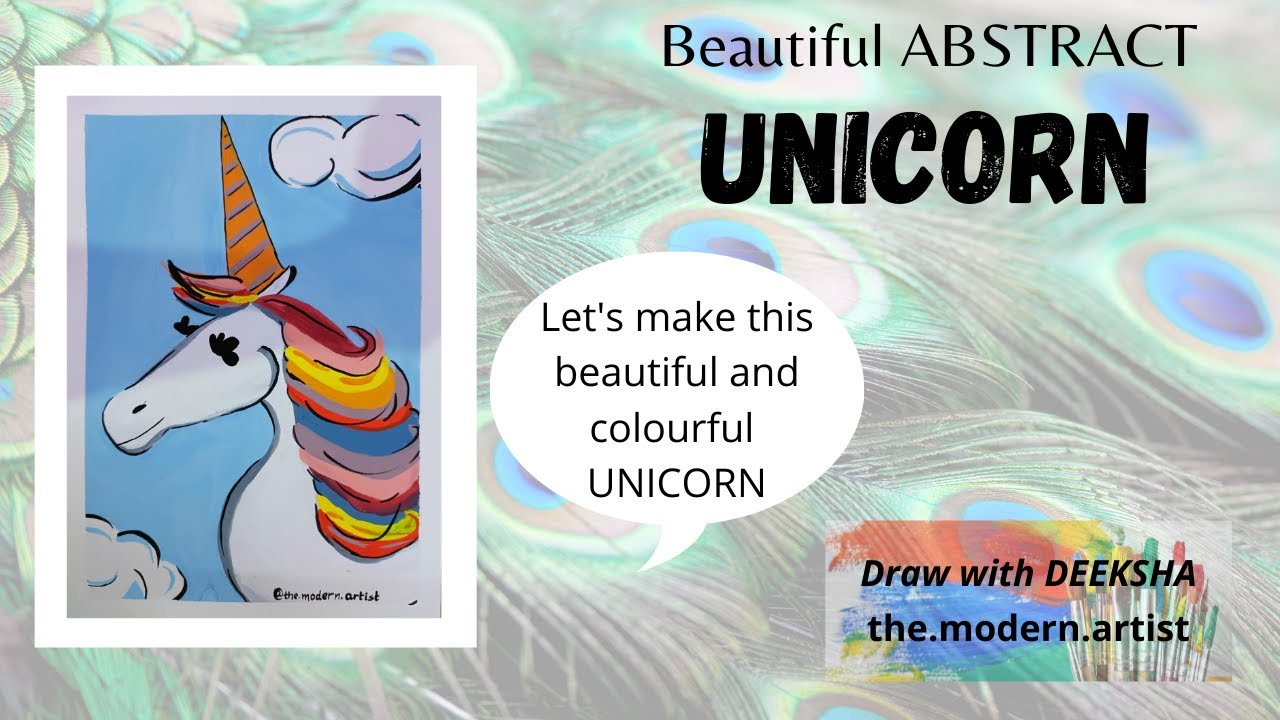 Abstract Unicorn Painting | Beautiful and Colourful | Deeksha Art | the.modern.artist | Tutorial