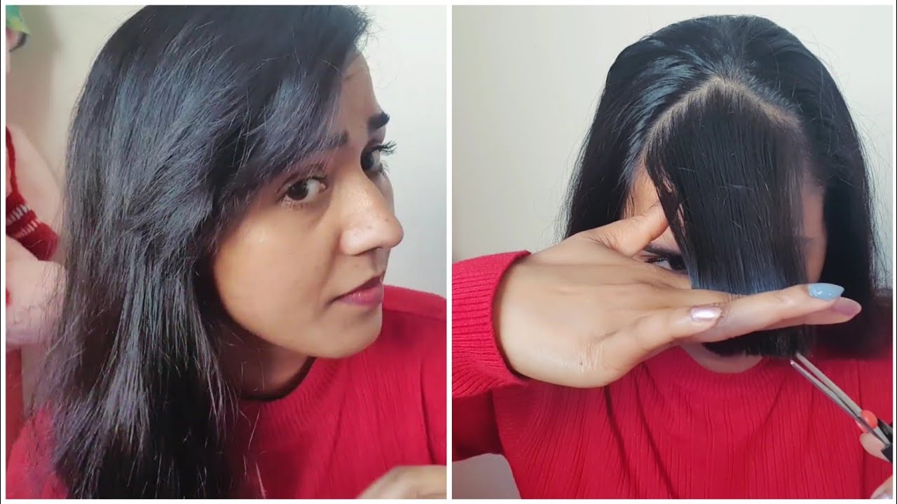 How to cut front bangs/Flicks/Fringes/Side Swept at home, quick and easy method YouTube