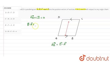 ABCD is parallelogram `vecA, vecB, vecC and vecD` are  th sition  vectors  of vecticles A