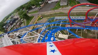 All American Triple Loop, Indiana Beach POV | New for 2024 Roller Coaster | Schwarzkopf Looper