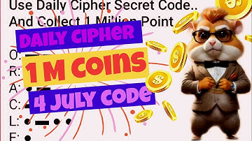 July 4, 2024 Daily Cipher Code Hamster Kombat || Morse code 4 July || hamster kombat🪙