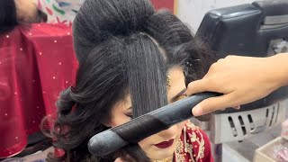Bridal hairstyle |new bridal hairstyle| |open hairstyle| #hair #hairstyle #bridal #bridalhairstyle