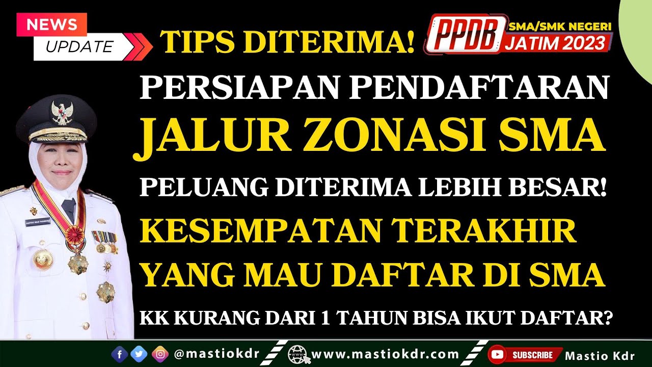 Persiapan Pendaftaran Jalur ZONASI SMA! Kesempatan Terakhir di SMA! Tips Bisa Diterima! PPDB Jatim