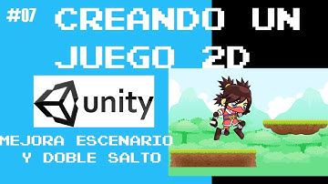 DOBLE SALTO (double jump) en Unity 2021,mejora de escenario, implementacion de Physics 2D y