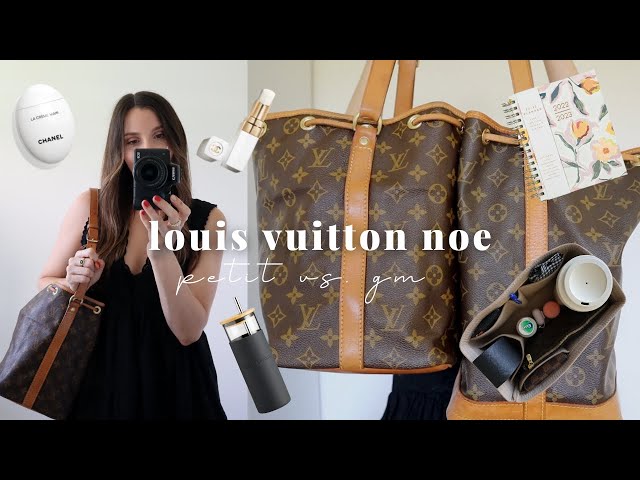 LOUIS VUITTON NOE COMPARISON, PETIT VS. GM, PROS & CONS, WHAT FITS & HOW