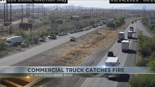I-10 westbound reopens in Tucson after fiery commercial truck crash