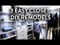 Easy Closet Remodels DIY | Walk In & Reach In