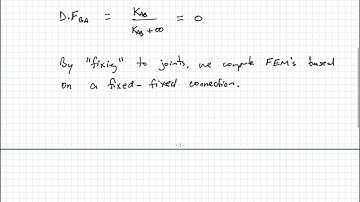 Structural Analysis - Video 93:  Moment Distribution Method Example 1