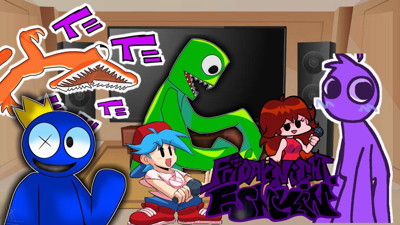 FnF Reacts to Rainbow Friends (Roblox Rainbow Friends Chapter 1)