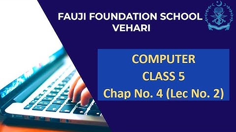Class 5 Computer Chapter No. 4 (Moving Ahead with Windows) Lec No. 2
