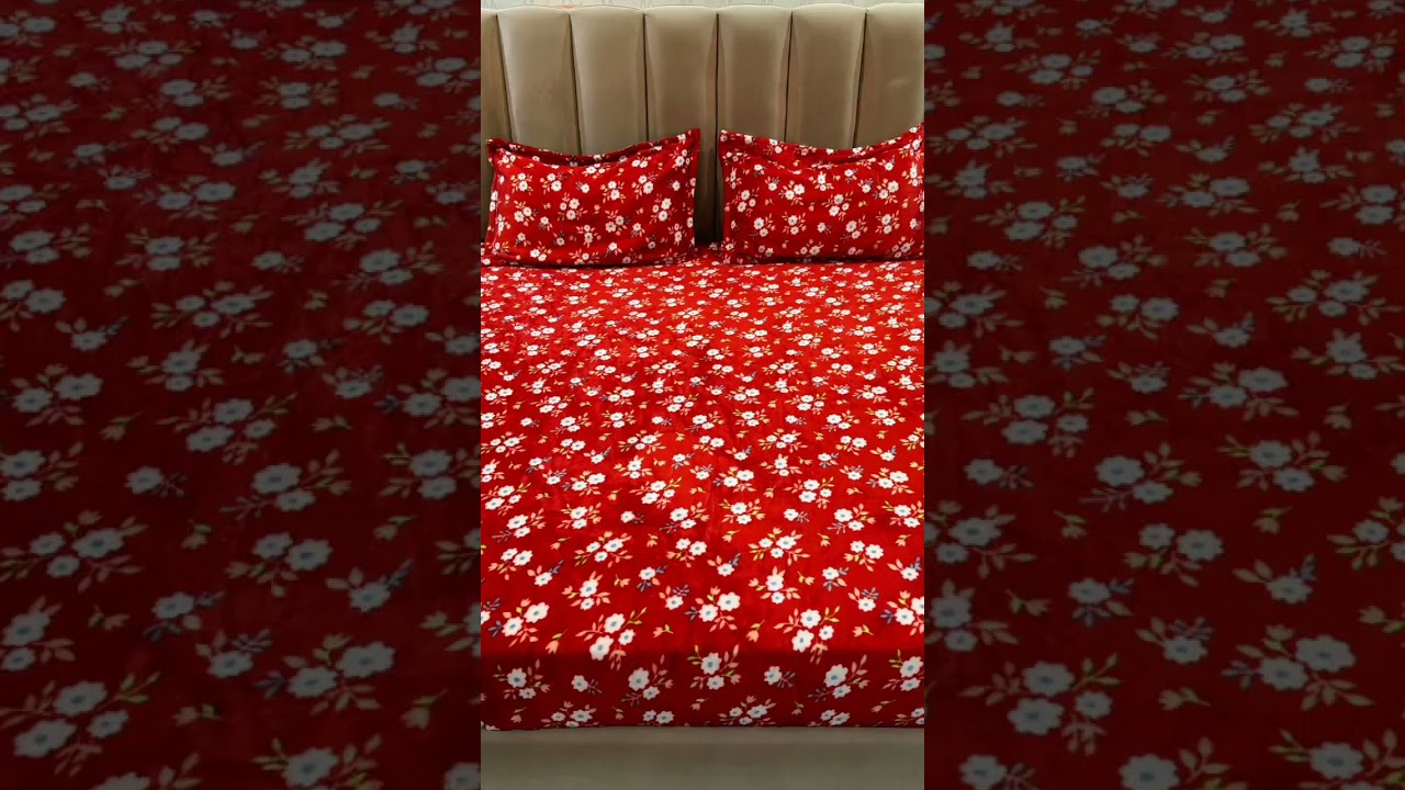 Beautiful woolen bedsheet.    