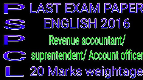 subscribe PSPCL LAST YEAR ENGLISH QUE REVENUE ACCOUNTANT/SUPRENTENDENT /ACCOUNT OFFICER