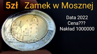 5 złotych Zamek w Mosznej 2022 inflacja 16,1% Ceny Wrzesień 2022, Inwestycja Kolekcjonerstwo