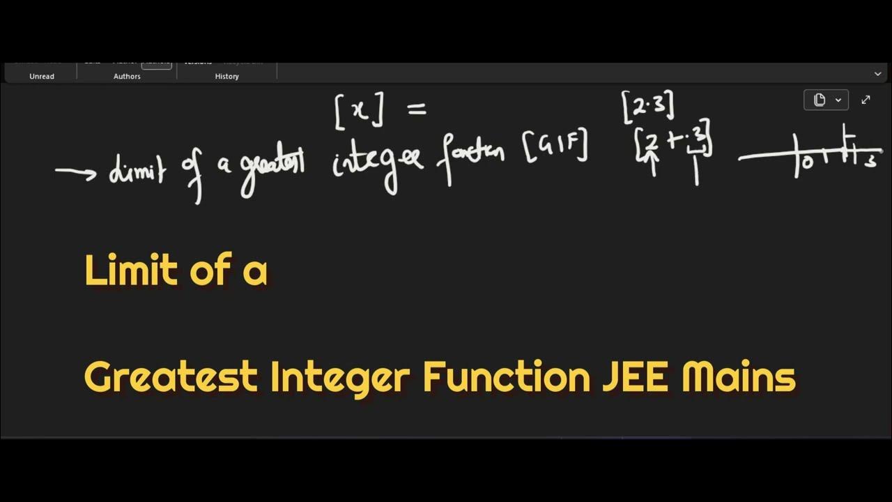How to find the Limit of a Greatest Integer Function -What is a ...